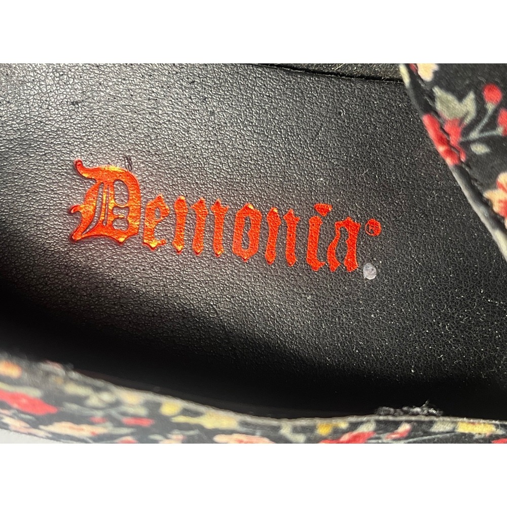 Demonia Sprite-02 Womens 9 Floral Heart Platform Mary Jane Goth Shoe Black Multi - Picture 7 of 11